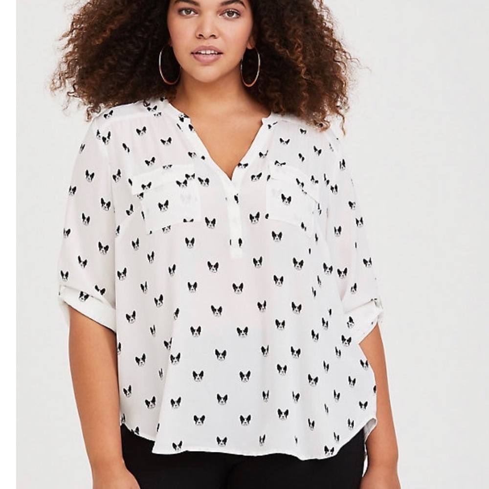 Torrid Boston terrier blouse